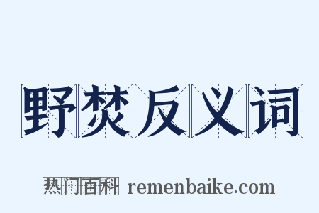 野焚反义词是什么意思的图片